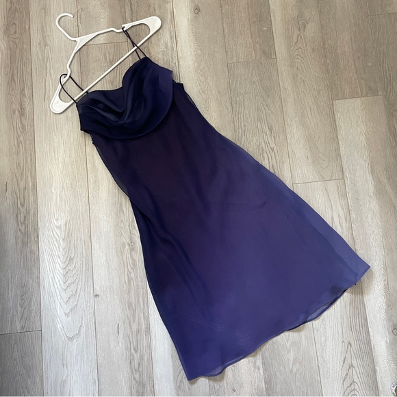 Vintage Cowl Midi Dress ombre womens Purple (medium) whimsigoth y2k fairy dark - Picture 1 of 6